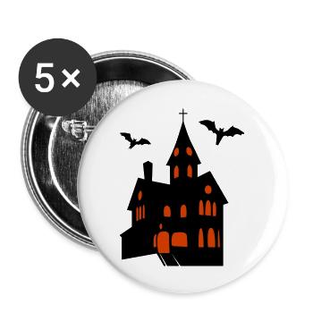 Spooky Castle with Bats Halloween - Buttons large 2.2''/56 mm (5-pack) - white - Front