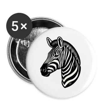 Zebra - Buttons groß 56 mm (5er Pack) - Weiß - Vorne