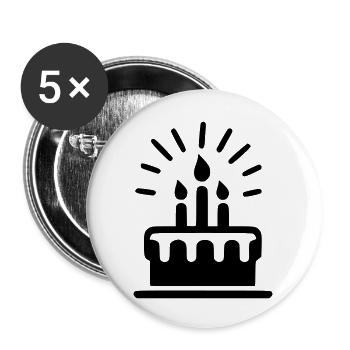 Kuchen - Buttons groß 56 mm (5er Pack) - Weiß - Vorne