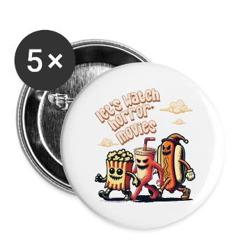 Leckeres lustiges Halloween Design Horror Movies - Buttons groß 56 mm (5er Pack) - Weiß - Vorne