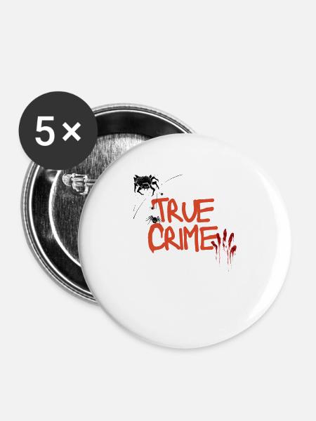 True Crime - Buttons groß 56 mm (5er Pack) - Weiß
