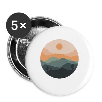 Pastellwüsten-Sonnenuntergangskreis - Buttons groß 56 mm (5er Pack) - Weiß - Vorne