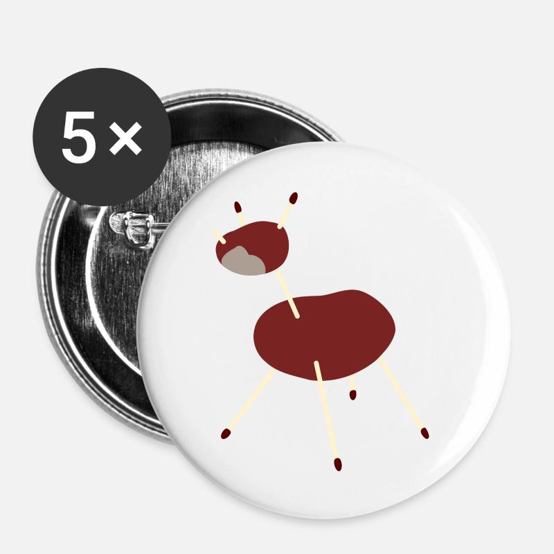chestnut unicorn - Buttons large 2.2''/56 mm (5-pack) - white