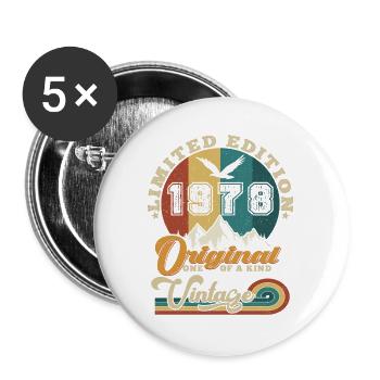 Original 1978 Vintage Édition limitée Cadeau - Lot de 5 grands badges (56 mm) - blanc - Devant