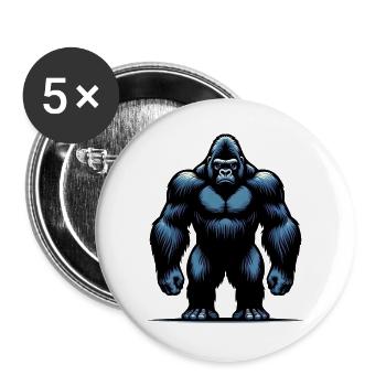 Gorille - Lot de 5 grands badges (56 mm) - blanc - Devant