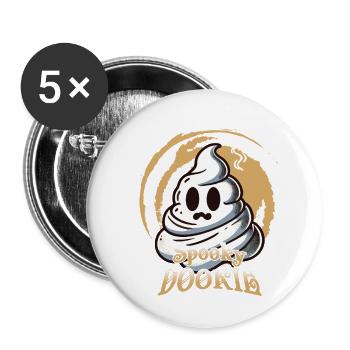 Drôle caca tas fantôme caca humoristique - Lot de 5 grands badges (56 mm) - blanc - Devant