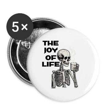 Coffee The Joy Of Life Funny Coffee Lover - Buttons large 2.2''/56 mm (5-pack) - white - Front