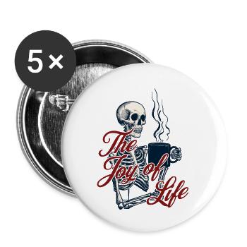 Unheimliche Verkleidung Lustiger Kaffeeliebhaber - Buttons groß 56 mm (5er Pack) - Weiß - Vorne