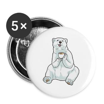 Polar Bear Coffee Mug - Buttons large 2.2''/56 mm (5-pack) - white - Front