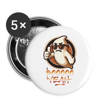 Boo Yeah Fantôme Drôle Dire Design - Lot de 5 grands badges (56 mm) - blanc - Devant