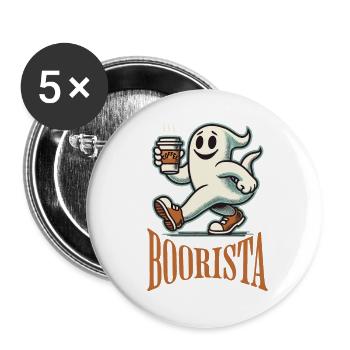 Funny Coffee Saying Spooky Ghosts - Buttons large 2.2''/56 mm (5-pack) - white - Front