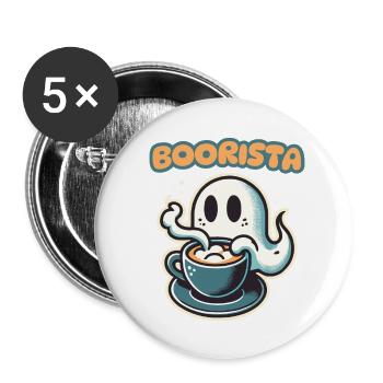 Boorista Funny Coffee Saying Halloween - Buttons large 2.2''/56 mm (5-pack) - white - Front