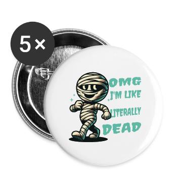 Drôle Halloween Dire DIY Déguisement Rétro - Lot de 5 grands badges (56 mm) - blanc - Devant