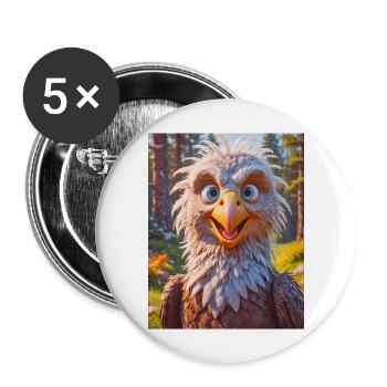 cute birds around the world white-tailed eagle - Buttons large 2.2''/56 mm (5-pack) - white - Front