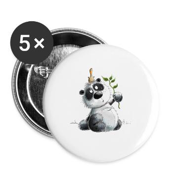 Funny Panda I Panda Bear I Pandas Animal Motif - Buttons large 2.2''/56 mm (5-pack) - white - Front