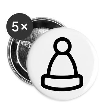 Christmas hat - Buttons large 2.2''/56 mm (5-pack) - white - Front
