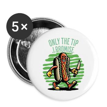 Hot-dog sarcastique disant Halloween drôle - Lot de 5 grands badges (56 mm) - blanc - Devant