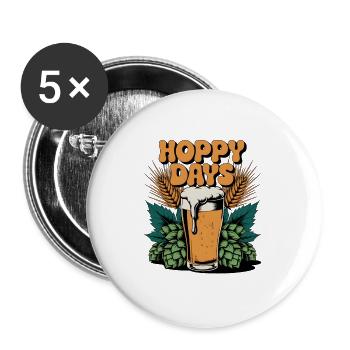 Hoppy Days - Buttons groß 56 mm (5er Pack) - Weiß - Vorne