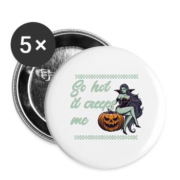 tellement chaud que ça me fait peur Lustiger Halloween Spruch - Lot de 5 grands badges (56 mm) - blanc - Devant