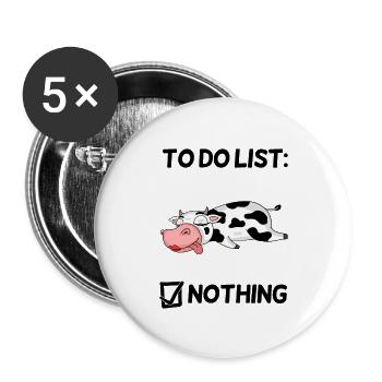 Lustiger Spruch Kuh Motiv - Buttons groß 56 mm (5er Pack) - Weiß - Vorne