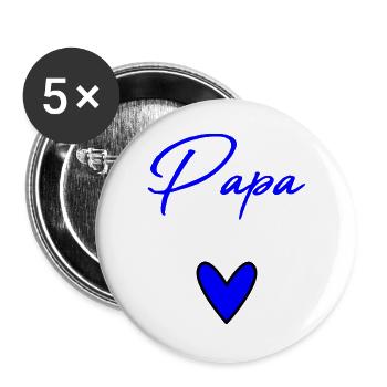 DAD. FATHER'S DAY. HAPPY FATHER'S DAY. HAPPY BIRTHDAY. - Buttons large 2.2''/56 mm (5-pack) - white - Front