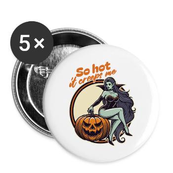 tellement chaud que ça me fait peur Lustiger Halloween Spruch - Lot de 5 grands badges (56 mm) - blanc - Devant