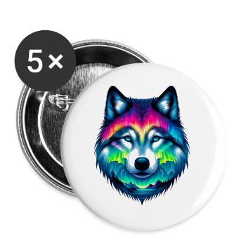 Wolf - Buttons large 2.2''/56 mm (5-pack) - white - Front