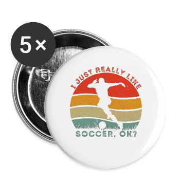 Soccer Enthusiast Retro Design - Buttons large 2.2''/56 mm (5-pack) - white - Front