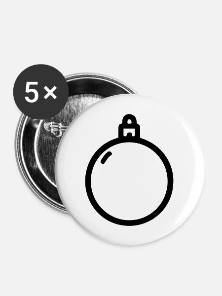 Weihnachtskugel - Buttons groß 56 mm (5er Pack) - Weiß