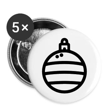 Boule de Noël - Lot de 5 grands badges (56 mm) - blanc - Devant