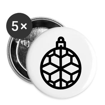 Boule de Noël - Lot de 5 grands badges (56 mm) - blanc - Devant
