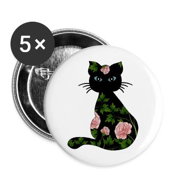 Cat - Buttons large 2.2''/56 mm (5-pack) - white - Front