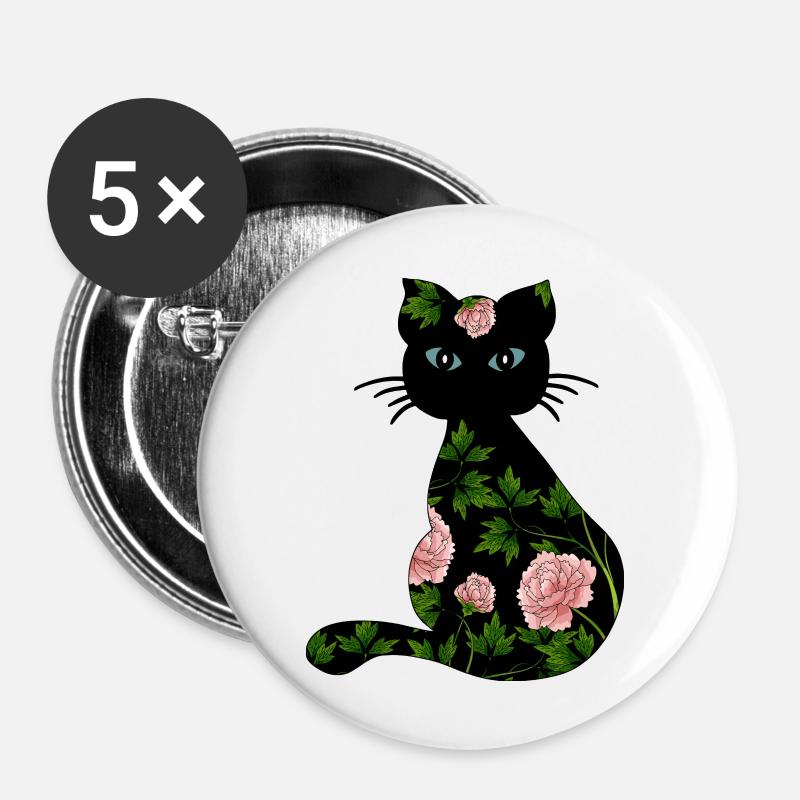 Cat - Buttons large 2.2''/56 mm (5-pack) - white