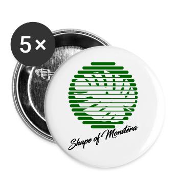 Monstera - Buttons groß 56 mm (5er Pack) - Weiß - Vorne