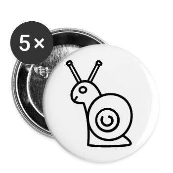 Snail - Buttons large 2.2''/56 mm (5-pack) - white - Front