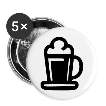 Choppe Bière - Lot de 5 grands badges (56 mm) - blanc - Devant
