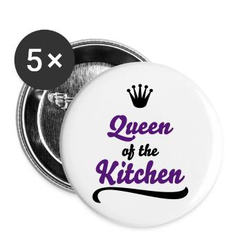 Lustige Geschenke für Frauen die gern kochen - Buttons groß 56 mm (5er Pack) - Weiß - Vorne