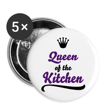 Lustige Geschenke für Frauen die gern kochen - Buttons groß 56 mm (5er Pack) - Weiß - Vorne