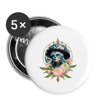 Atemberaubende Frau - Buttons groß 56 mm (5er Pack) - Weiß - Vorne