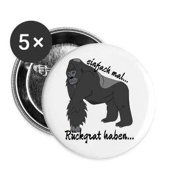Gorilla "einfach mal Rückgrat haben..." - Buttons groß 56 mm (5er Pack) - Weiß - Vorne