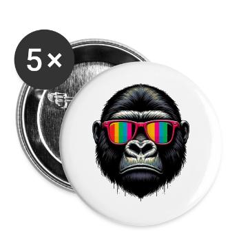 Gorilla - Buttons groß 56 mm (5er Pack) - Weiß - Vorne