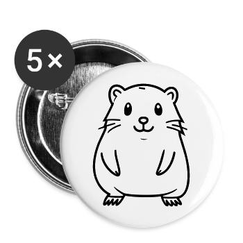 Murmeltier - Buttons groß 56 mm (5er Pack) - Weiß - Vorne