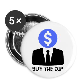 Acheterthedip1 - Lot de 5 grands badges (56 mm) - blanc - Devant