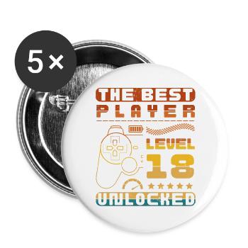 THE BEST PLAYER LEVEL 18 UNLOCKED - Buttons large 2.2''/56 mm (5-pack) - white - Front