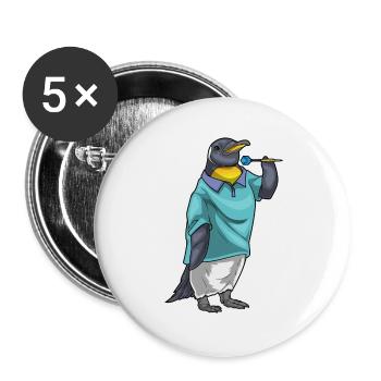 Pingouin Dart Dart - Lot de 5 grands badges (56 mm) - blanc - Devant