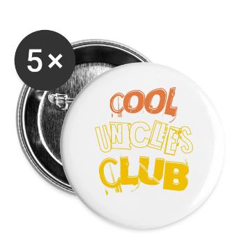 Cooler Onkel Club Bald Onkel Lustiger Spruch - Buttons groß 56 mm (5er Pack) - Weiß - Vorne
