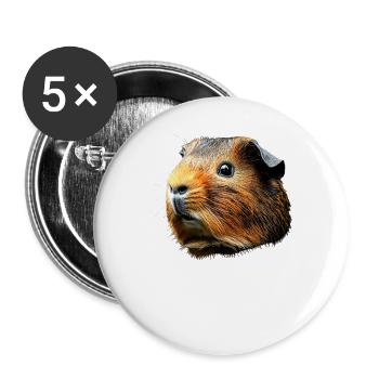 Cochon d’Inde Rongeurs Capybara Rongeur mignon - Lot de 5 grands badges (56 mm) - blanc - Devant