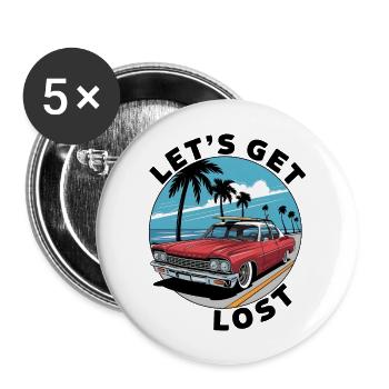 Lass uns verlieren - Buttons groß 56 mm (5er Pack) - Weiß - Vorne