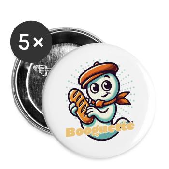 Ghost Baguette Lover Booguette - Buttons large 2.2''/56 mm (5-pack) - white - Front