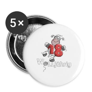 Wolljahrig 18 Geburtstag Schaf 18 Jahre - Lot de 5 grands badges (56 mm) - blanc - Devant
